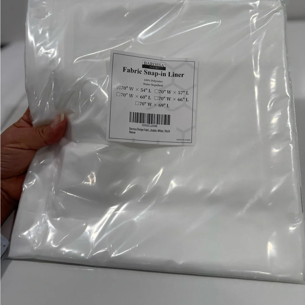 BUNDLE Barossa Fabric Snap-in Shower Liner & Clear Shower Curtain liner PEVA